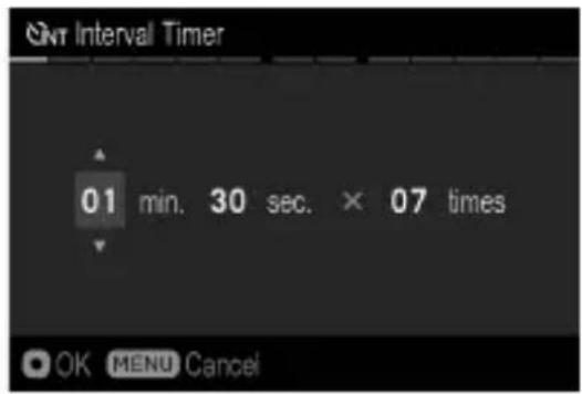 QNT Interval Timer 01 min. 30 sec. × 07 times OK MENU Cancel