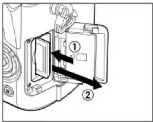 Technical diagram showing a device with labeled parts and directional arrows indicating movement or assembly.