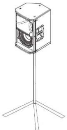 ELECTRO-VOICE ETX-10P - Befestigung einer Lautsprecherbox auf einem Stativ - 1