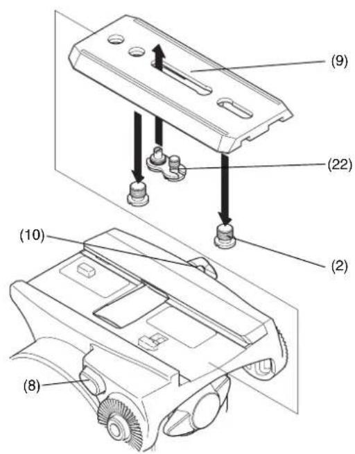 Vinten Vision 100 - Mounting the camera (optional Quickfit adaptor) - 1