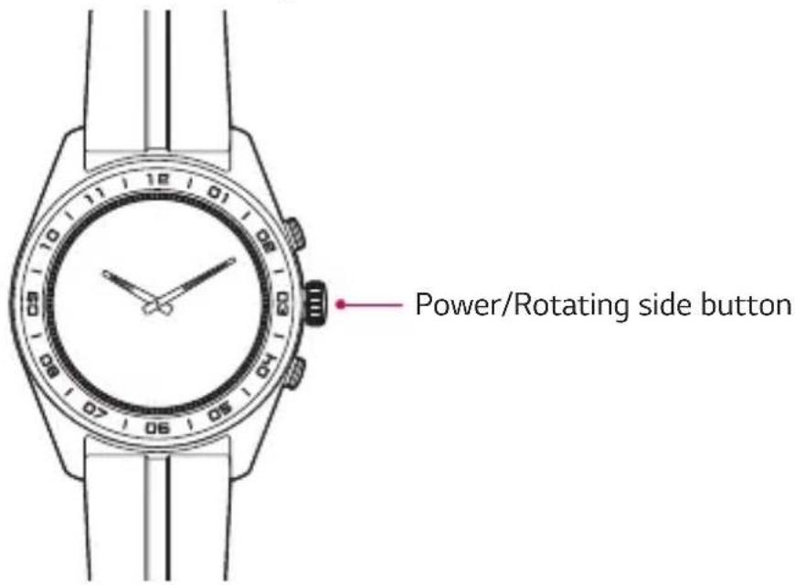 Power/Rotating side button