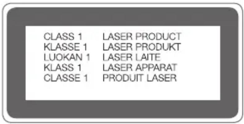 CLASS 1 LASER PRODUCT KLASSE 1 LASER PRODUKT LUOKAN 1 LASER LAITE KLASS 1 LASER APPARAT CLASSE 1 PRODUIT LASER