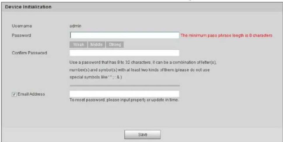 Dahua Technology IPC-HDW3541T-ZAS - Device Initialization - 3