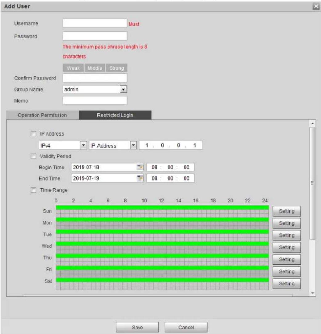 Dahua Technology IPC-HFW3841E-AS - Adding a User - 3
