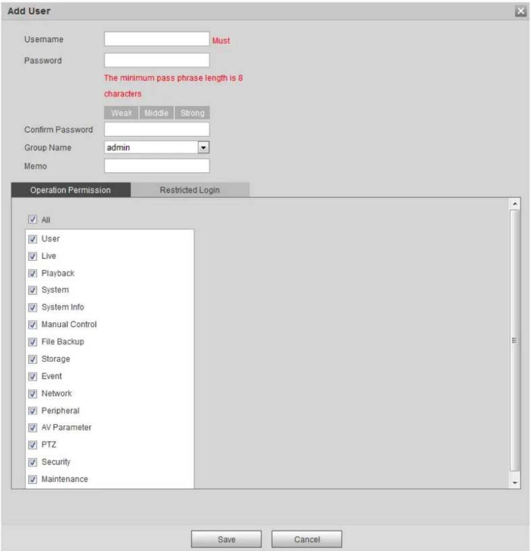 Dahua Technology IPC-HFW3841E-AS - Adding a User - 2