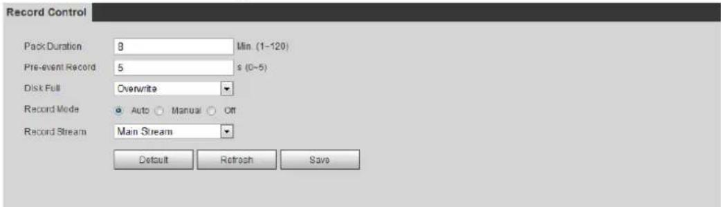 Dahua Technology IPC-HDBW3841E-AS - Setting Record Control - 2