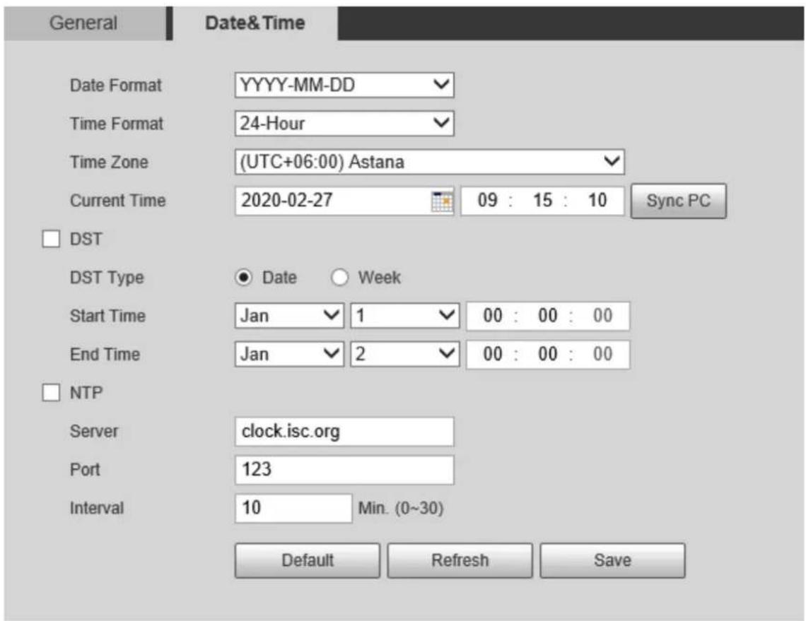 Dahua Technology PTZ1A225-HNR-XA - Date &amp; Time - 1