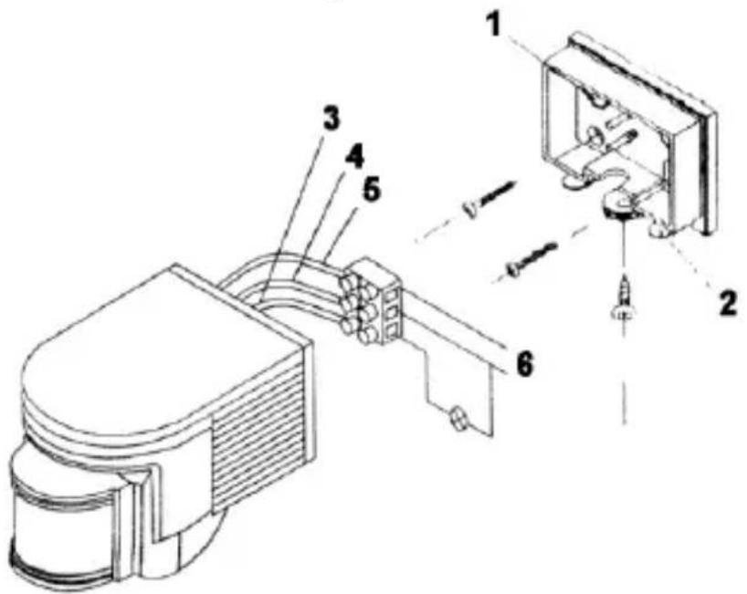 Technical diagram of a mechanical assembly with numbered components and directional arrows indicating motion or force