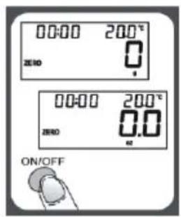 00:00 200°C ZERO 00:00 200°C ZERO 0.0 ON/OFF
