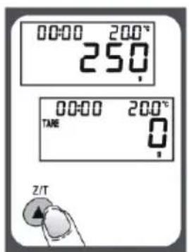00:00 200° 250 00:00 200° TARE Z/T