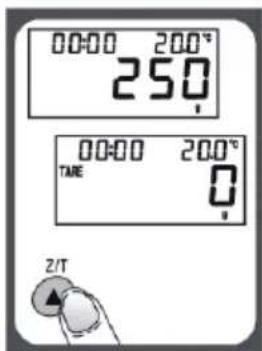 00:00 200° 250 00:00 200° TARE 0 2/1