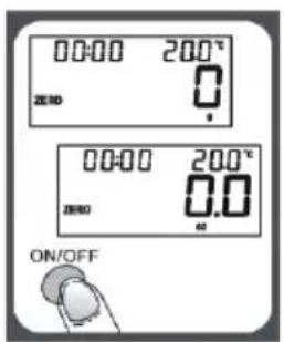 00:00 200°C ZERO 00:00 200°C ZERO 0.0 ON/OFF