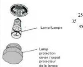 Lamp/Lampe 25 35 35 Lamp protection cover / espot protecteur de la lampe