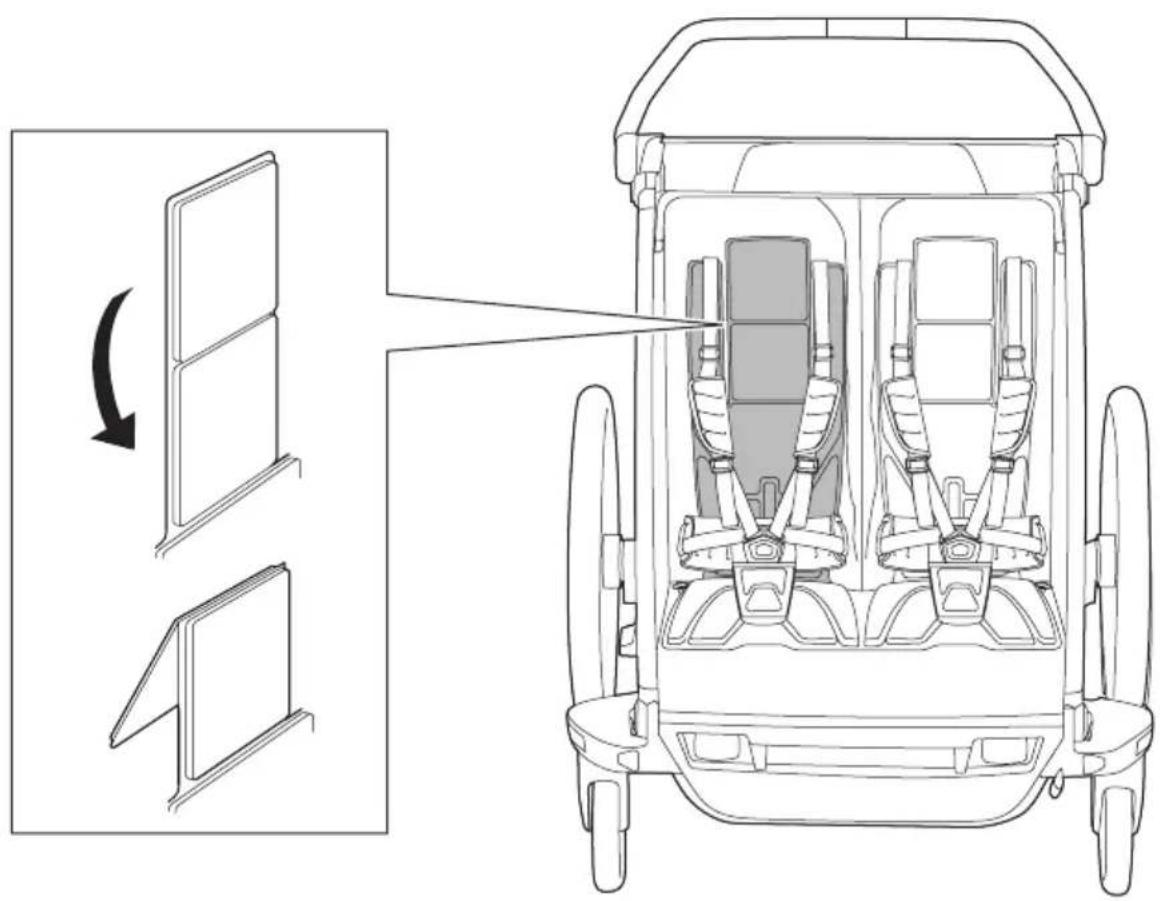 Technical diagram of a vehicle chassis with labeled components and directional arrow indicating rotation or assembly.