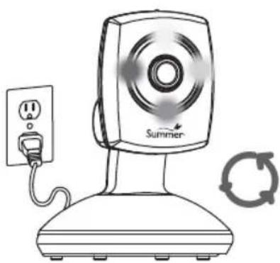 Summer Infant 28660 - Power on the camera. The four green LEDs will circle while configuring to your home WiFi network - 1