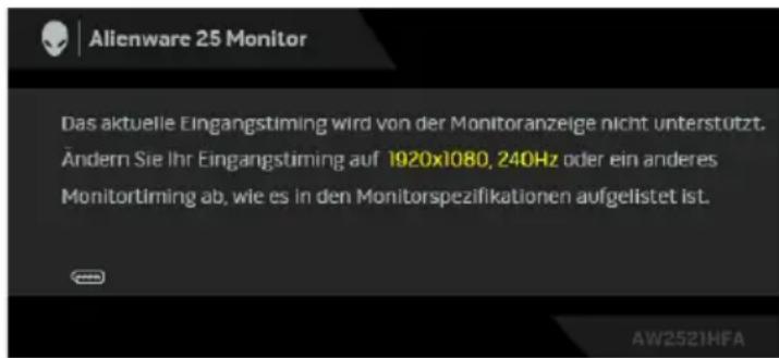 ALIENWARE AW2521HFA - OSD-Warnmeldung - 1
