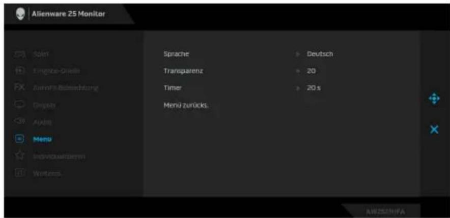 ALIENWARE AW2521HFA - Menü - 1