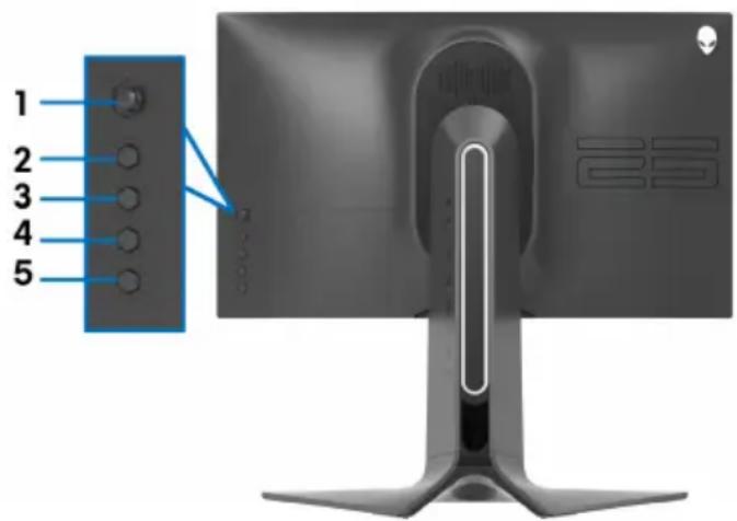 ALIENWARE AW2521HFA - Sperren der Kontrolltasten an der Rückseite des Geräts - 1