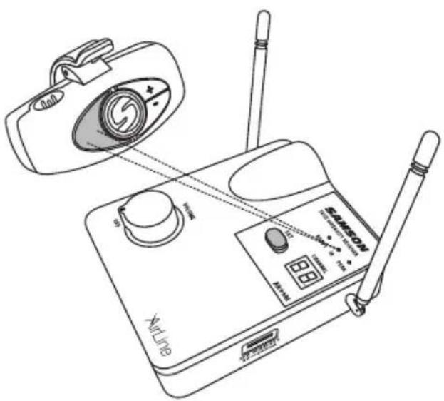 Technical line drawing of an AirLine device with labeled components and wiring connections