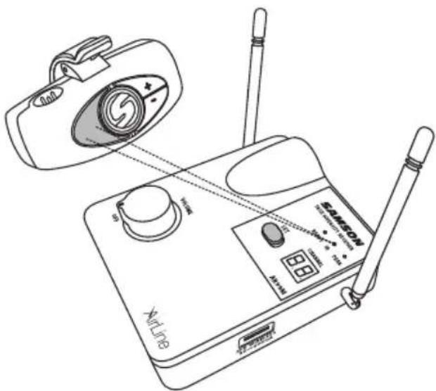 Technical line drawing of an AirLine device with labeled components and wiring connections