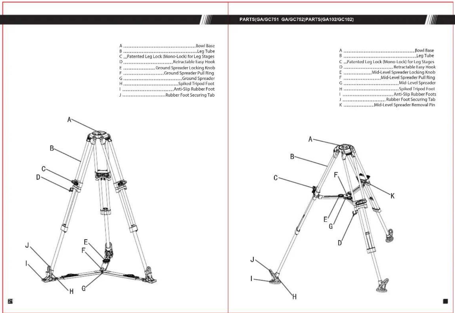E-Image GH06 - Folding Tripod - 4