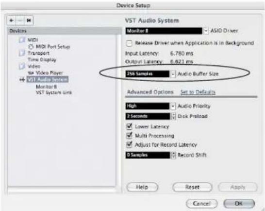 MOTU Monitor 8 - Adjusting your host software audio buffer - 2