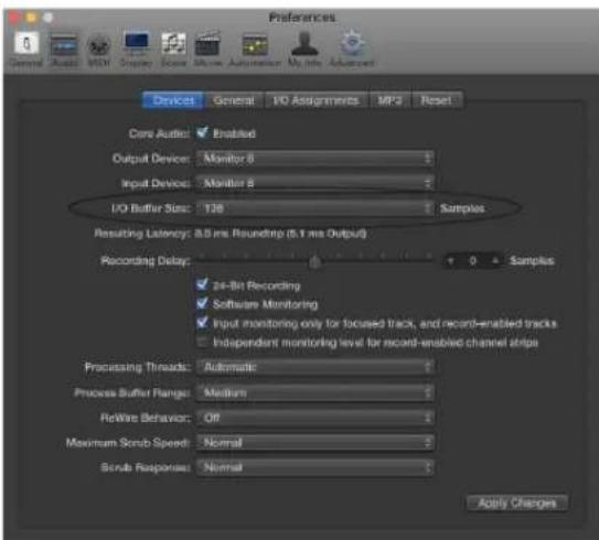 MOTU Monitor 8 - Adjusting your host software audio buffer - 3