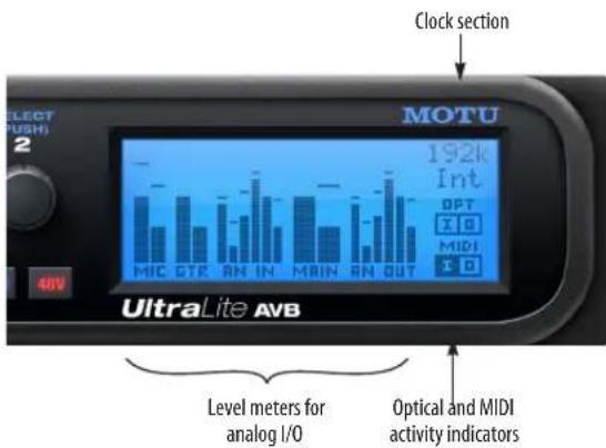 MOTU UltraLite AVB - LEVEL METERS - 1