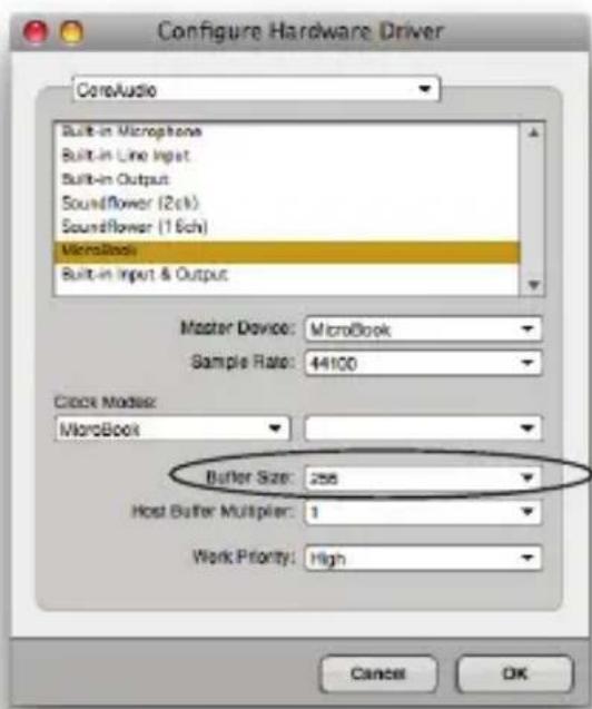 MOTU MicroBook IIc - ADJUSTING THE AUDIO I/O BUFFER - 2