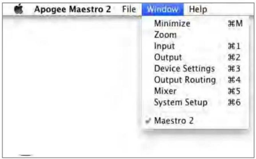 Apogee Quartet - Menu Bar Menus (continued) - 2