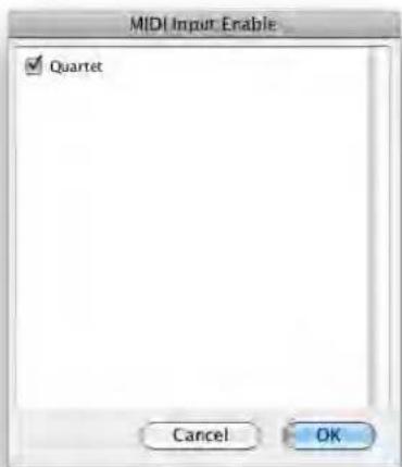 Apogee Quartet - To setup a MIDI device with Quartet: - 2