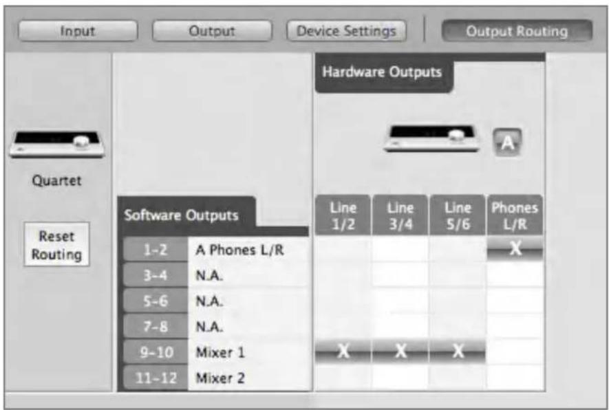 Apogee Quartet - Custom Output Routing - 2