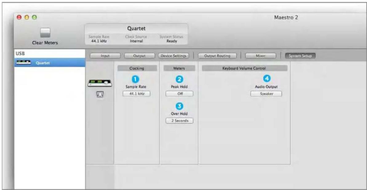 Apogee Quartet - System Setup Window - 1