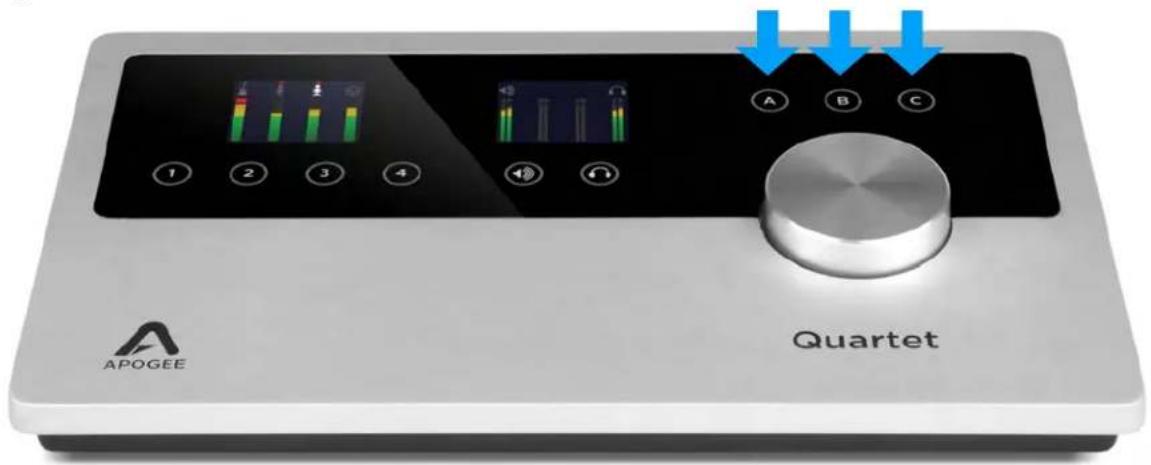 Apogee Quartet - Assignable Touchpads - 1