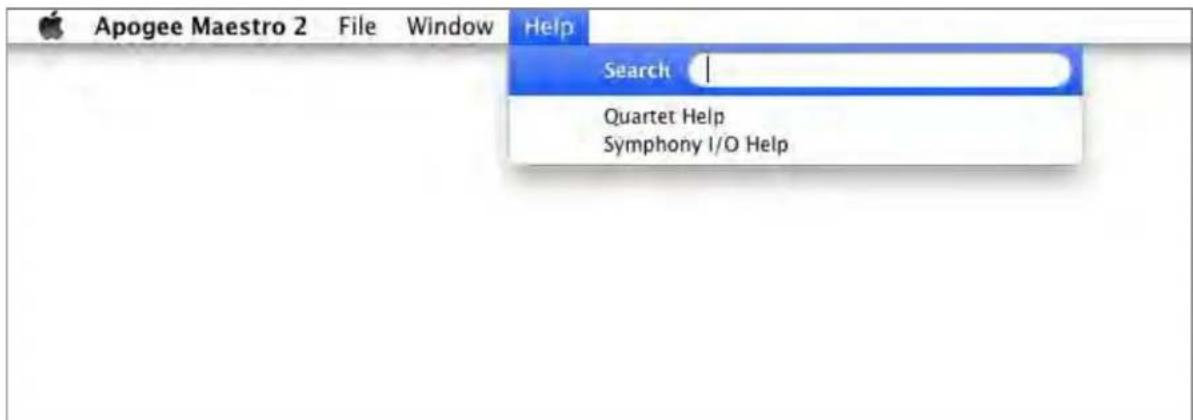 Apogee Quartet - Menu Bar Menus (continued) - 1
