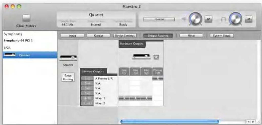 Apogee Quartet - Maestro Output Routing Tab - 1