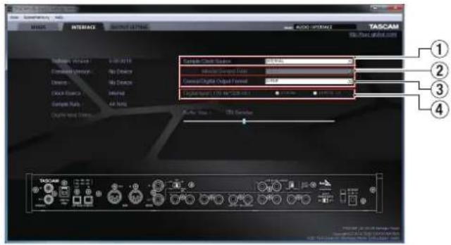 TASCAM INTERF5 SUPPORTS AUDIO INTERFACE TASCAM 1 2 3 4