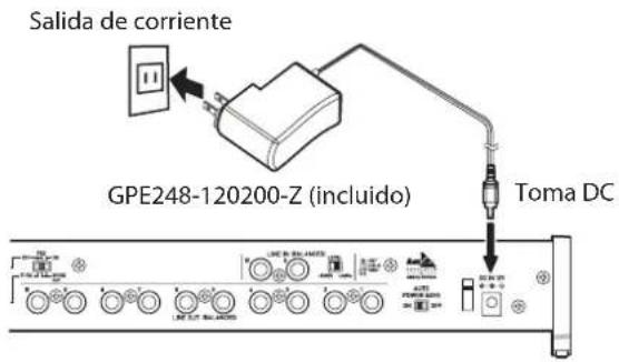 Salida de corriente GPE248-120200-Z (incluido) Toma DC