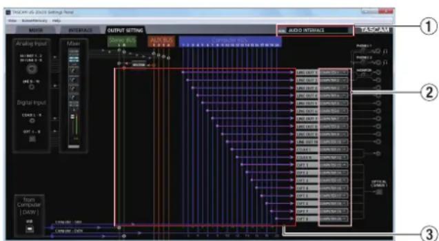 TASCAM US-20x20 - Choix de l'entrée numérique (uniquement en 176,4 khz/192 khz) - 1
