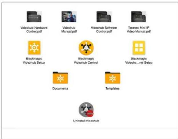 Videhub Hardware Control.pdf Videhub Manual.pdf Videhub Software Control.pdf Teranex Mini IP Video Manual.pdf Blackmagic Visionshub Setup Blackmagic Visionshub Control Blackmagic Visionshub...nel Setup Documents Templates Uninstall Videeshub