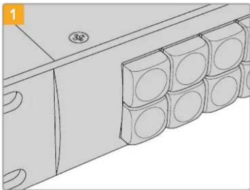 Blackmagic Design Smart Videohub - To remove the buttons: - 1