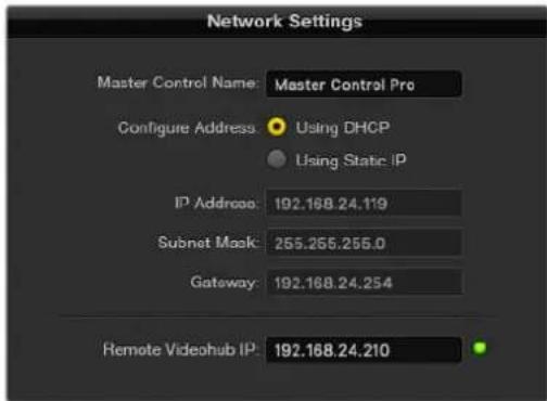 Blackmagic Design Smart Videohub - 네트워크 설정 - 3