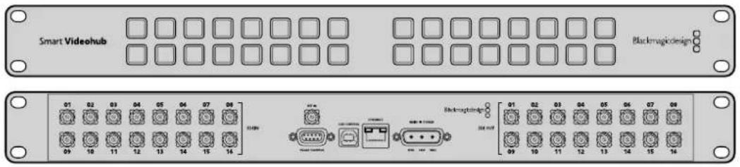 Smart Videohub Blackmagicdesign 01 02 03 04 05 06 07 08 09 10 11 12 13 14 15 16 I/O port I/O port 01 02 03 04 05 06 07 08 09 10 11 12 13 14 15 16