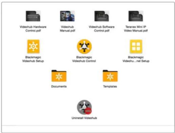 Videhub Hardware Control.pdf Videhub Manual.pdf Videhub Software Control.pdf Teranex Mini IP Video Manual.pdf Blackmagic Videohub Setup Blackmagic Videohub Control Blackmagic Videohu...nel Setup Documents Templates Uninstall Videohub