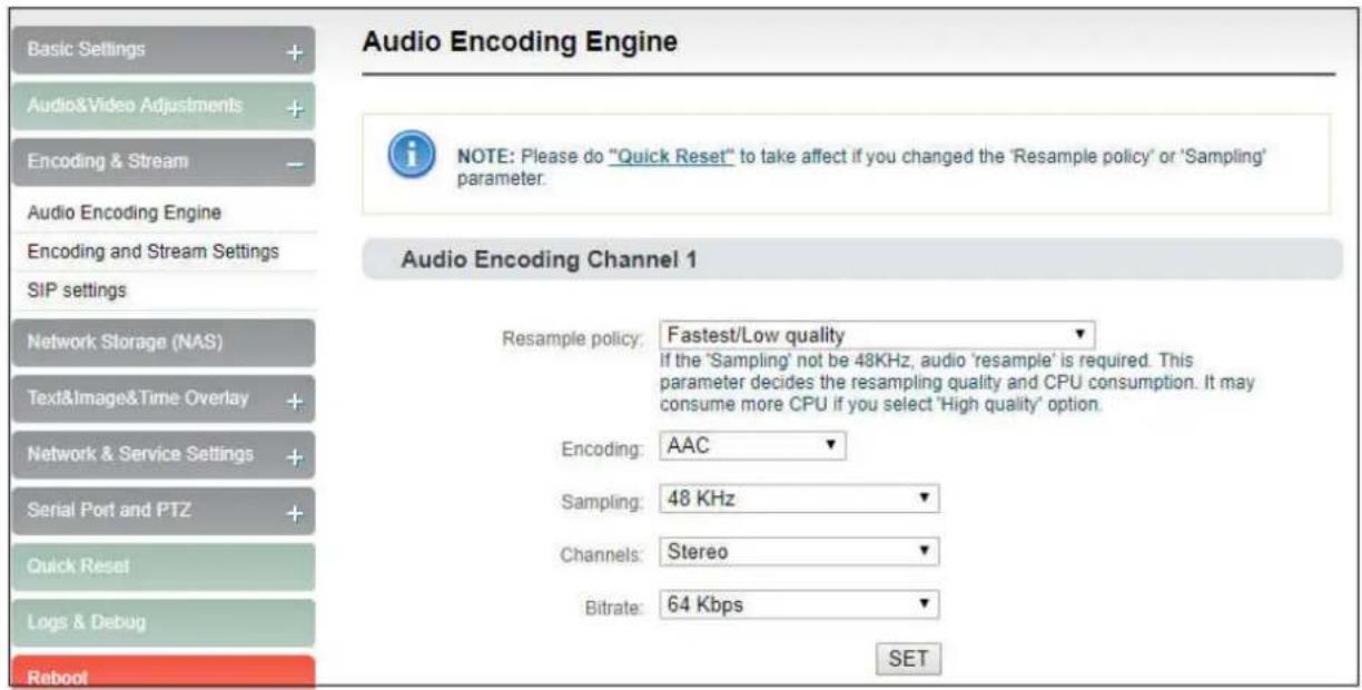 Kiloview E2 NDI - Audio encoding parameter setting - 1