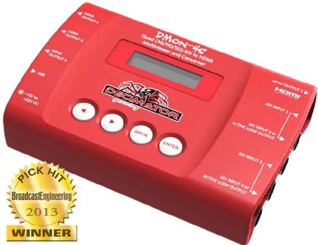 Decimator DMON-4S - Quad (3G/HD/SD)-SDI to HDMI Multi-Viewer and Converter - 1