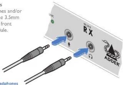 Adder XD642P-DP - To connect audio devices - 1
