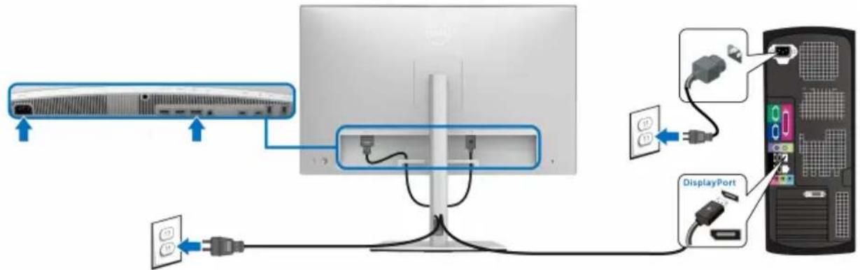 DELL UltraSharp UP3221Q - DisplayPort-Kabels (DP-zu-DP) anschliesen - 1