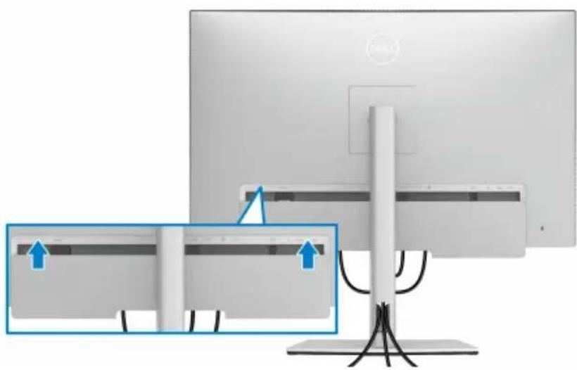 DELL UltraSharp UP3221Q - Anbringen der E/A Abdeckung - 1