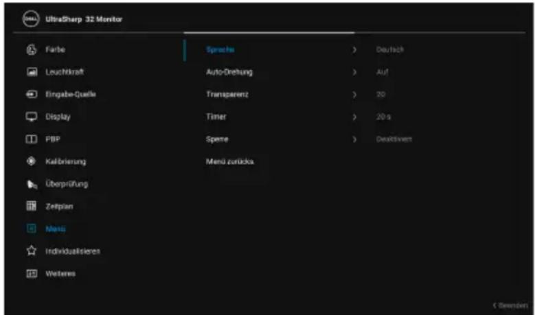 DELL UltraSharp UP3221Q - Menü Diese - 1